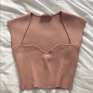 Jonathan Simkhai size small Pink/nude Ribbed Women's Top